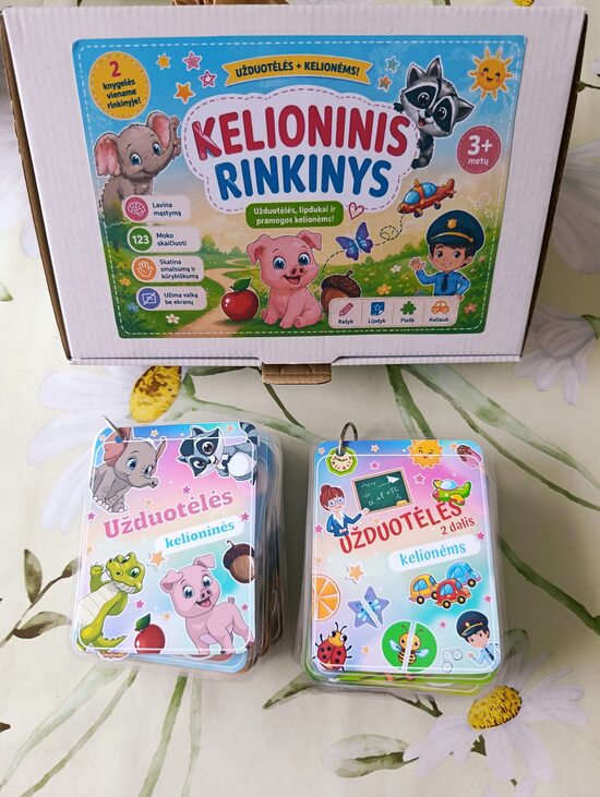 Kelioninis rinkinys vaikams su daugkartiniais lipdukais