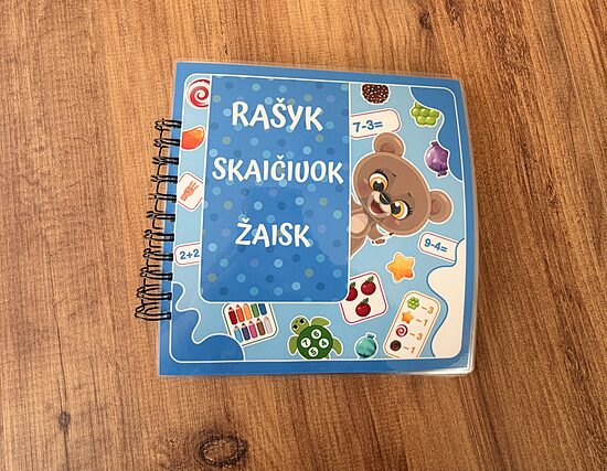 📘 „RAŠYK, SKAIČIUOK, ŽAISK“ – lavinamoji veiklų knygelė